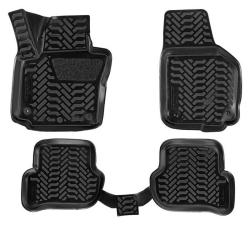 AIRLINE ACM-PS-62 Ковры для Skoda Yeti (09-), 4 шт., (крепеж), выс. борт, 3D с подпятником, ТЭП, черн.