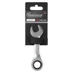 Ключ комбинированный трещоточный короткий 16мм PRO пласт.подвес (ATAL019)