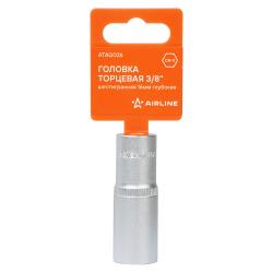 Головка торцевая 3/8" шестигранная 16мм глубокая, пласт.подвес (ATAQ026)