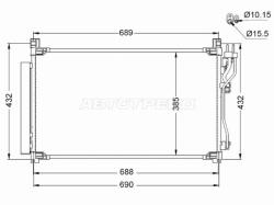 Радиатор кондиционера Hyundai Elantra 18-20 / Sonata 14-19 / Kia Optima 16-18