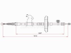 Трос ручного тормоза OPEL ASTRA J RH 10-15/CHEVROLET CRUZE 09- (дисковые тормоза)