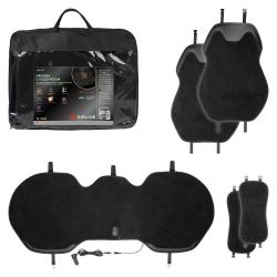 Накидка с подогревом на задн.сид. PRO, 12/24В, 33Вт,встр.пульт,искусст.мех/кожа,черн. (ADHC018)