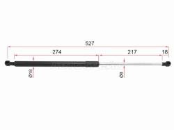 Амортизатор крышки багажника Nissan X-Trail 00-07 / Lifan X60 12-15 (Справа=Слева)