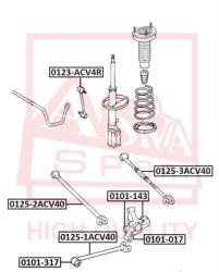 Тяга задняя продольная TOYOTA TOYOTA CAMRY ACV40/GSV40 2006- TOYOTA LEXUS ES350 GSV40 2006- 0125-1acv40