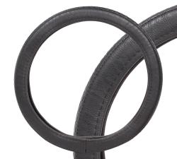 Оплетка на руль комбинированная, гладкая/рельфная кожа, черная, 37-39 см/М (AWC-RS-14M)