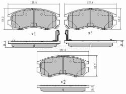 Колодки тормозные (Спереди) Mitsubishi Lancer 88-01 / Chariot 91-97 / Colt 88-03 / Debonair 89-92