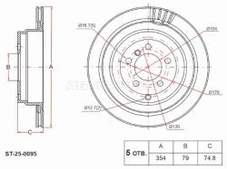 Диск тормозной (Сзади) Land Rover Range Rover 02-12