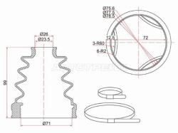 Пыльник шруса внутренний TOYOTA CALDINA AT19#(на OEM шрус)/MAZDA FAMILIA 94-97