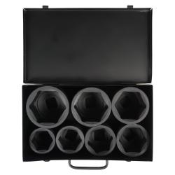 Набор головок ударных 1"DR L=60мм, 7 пр. (46-75мм) металл.кейс (ATAS066)