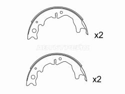 Колодки тормозные барабанные (Сзади/ Стояночный тормоз) Toyota Crown 99-07 / Mark II 00-04