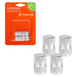 Колпачки на шинный вентиль K-9, серебряные, металл, 4 шт. (AVC35)