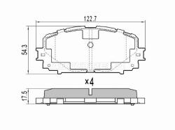 Колодки тормозные (Спереди) Toyota Corolla (E180) 12-19 / Corolla Fielder (E160) 12- / Passo 06-14 /