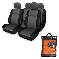 AIRLINE ACS-UP-02 Чехлы для сидений универсальные "MONRO", 11 пред., повыш. комфорт, полиэстер, черн./сер.