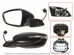 Зеркало Kia Cerato 13-16 / Forte 13-16 (Слева/ Обогрев/ Повторитель поворота/ 6 контактов)