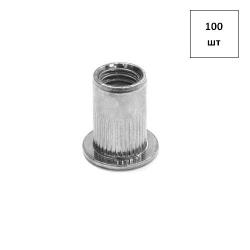 Заклепка гаечная М 10 "HARPOON" стальная, цилиндрическая с насечкой,цилиндрический борт,первая длина CN1-CB-S 100шт FORTLUFT sts026557