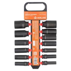 Набор головок ударных 1/2"DR L=78мм, 13пр. (10-32мм) пласт. подвес (ATAS087)