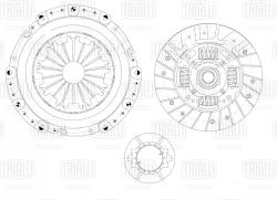 Сцепление в сборе для а/м Hyundai Accent II (99-) 1.5i (5MT) (с мех муфт.) (FR 0827)