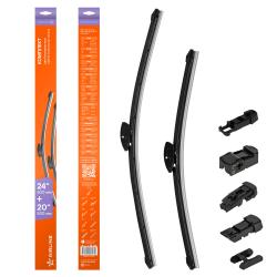 Щетки стеклооч бескаркас универс компл. (2шт.) 600/500мм (24"/20") 6 адптр (AWB-BK-600-500K)