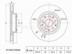 Диск тормозной (Перед) Lexus LS 06-17