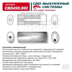 Глушитель универсальный CBD450.003