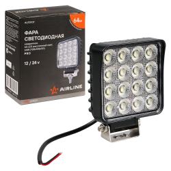 Фара светодиодная квадратная, 64LED, рассеянный свет, 64Вт, 108х108х50мм, 12/24В, PRO (ALED107)