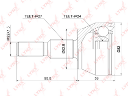 ШРУС FORD C-MAX II 1.6 10- / FOCUS 1.6 III 10- нар. CO-3873