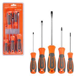Набор отвёрток 5 пр. (SL3x75mm, SL5x100, SL6x125mm, PH0x75mm, PH1x75mm), блистер (ATAU035)