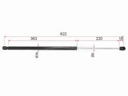 Амортизатор крышки багажника Citroen Berlingo 08-22 / Peugeot Partner 08-15 / Partner Origin 08-11 /