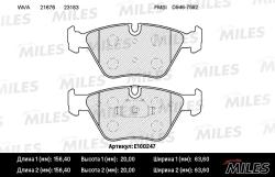 E100247 Колодки тормозные BMW E46 99-05/E83 04- передние SemiMetallic