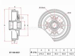 Барабан тормозной TOYOTA COROLLA 2/CORSA/TERCEL 90-99/STARLET 89-96 ABS
