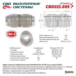 Гофра глушителя повышенной гибкости WireMesh-Flex 55-250. CBD333.009