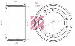 Барабан тормозной BPW о.н.0310667620 (0310967820) (M1900162) M1900162