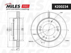 Диск тормозной KIA SPORTAGE 2.0 94-03 передний с покрытием K200234