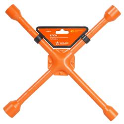 Ключ баллонный крестовой усиленный 17х19х21х23мм 350мм, пласт.подвес (ATAB002)