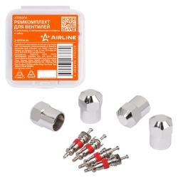 Ремкомплект для вентилей (4 золотника, 4 металл.колп.) в кейсе (ATRS004)