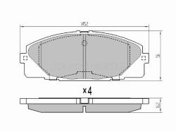Колодки тормозные (Спереди) Toyota Hiace 82-20 / Grand Hiace 99-02 / Granvia 95-02 / Quantum 04-