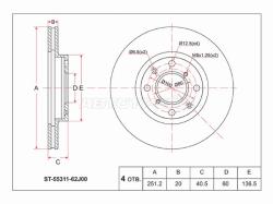 Диск тормозной (Перед) Suzuki Splash 08-15 / Swift 03-