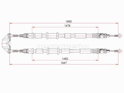 Трос ручного тормоза OPEL  ASTRA H III 04-11