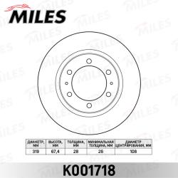 Диск тормозной TOYOTA HILUX 06- передний вент.D 319мм. K001718