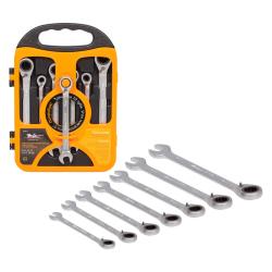 AIRLINE AT-RRS-16 Набор ключей комбинированных трещоточных с переключателем 7 предметов (8,10,12,13,14,17,19мм) пласт. держат. PRO