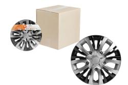 Колпаки колесные 16" "Лион Т", серебристый/черный, карбон, компл. 2 шт.(AWCC-16-28)