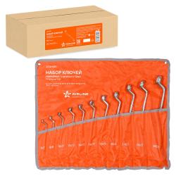 Набор ключей накидных с изгибом 11пр. (6х7мм-30х32мм) сумка (ATAH015)