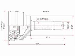 Шрус (Спереди/ Наруж) Hyundai Solaris 17-22 / Kia Rio 16-22 / Mitsubishi Delica 90-99 / Lancer 91-01
