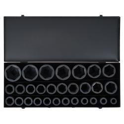 Набор головок ударных 1"DR L=90мм, 29пр. (19-65мм) металл.кейс (ATAS421)