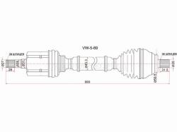 Привод в сборе FR RH VOLKSWAGEN PASSAT 06-11 CADDY 04- GOLF 13-/SKODA OCTAVIA 13- АКПП