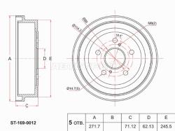 Барабан тормозной TOYOTA CAMRY SXV10/20 91-01
