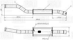 TRIALLI EAM 0312 Глушитель для автомобилей ГАЗ 3302 (дв. 4216, Chrysler) дополнительный (резонатор) (алюминизированная сталь)