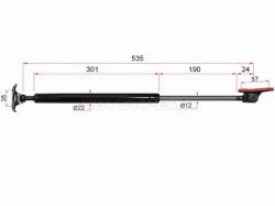 Амортизатор крышки багажника Toyota Caldina (T190) 92-02 / Carina E 92-98 (Справа)