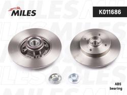 K011686 Диск тормозной CITROEN C4 04-/PEUGEOT 308 07- задний с подшипником