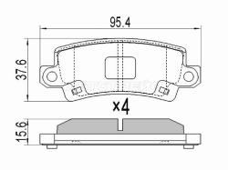 Колодки тормозные (Сзади) Toyota Corolla (E120) 00-07 / Corolla Fielder (E120) 00-06 / Corolla JPN (